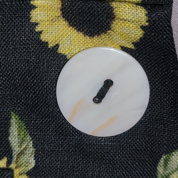 Sleeper Baccara Linen Sunflower Flare Leg Jumpsuit - Picture 8 of 12